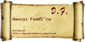 Dencsi Fedóra névjegykártya